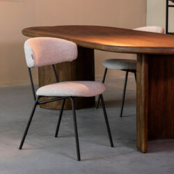 LABEL51 Eetkamerstoel Zack - Naturel - Boucle - Black Frame