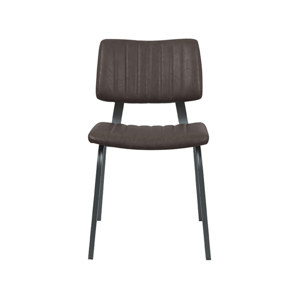 LABEL51 Eetkamerstoel Gusto - Donkerbruin - PU-Leder - Black Frame