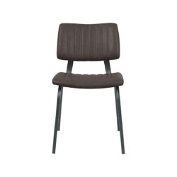 LABEL51 Eetkamerstoel Gusto - Donkerbruin - PU-Leder - Black Frame