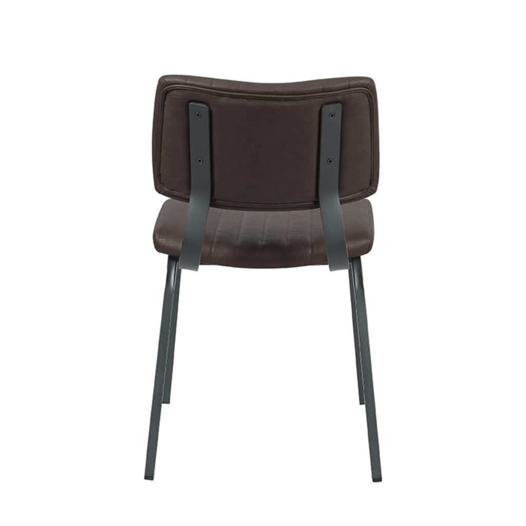 LABEL51 Eetkamerstoel Gusto - Donkerbruin - PU-Leder - Black Frame