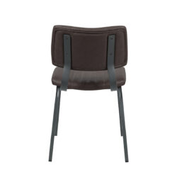 LABEL51 Eetkamerstoel Gusto - Donkerbruin - PU-Leder - Black Frame