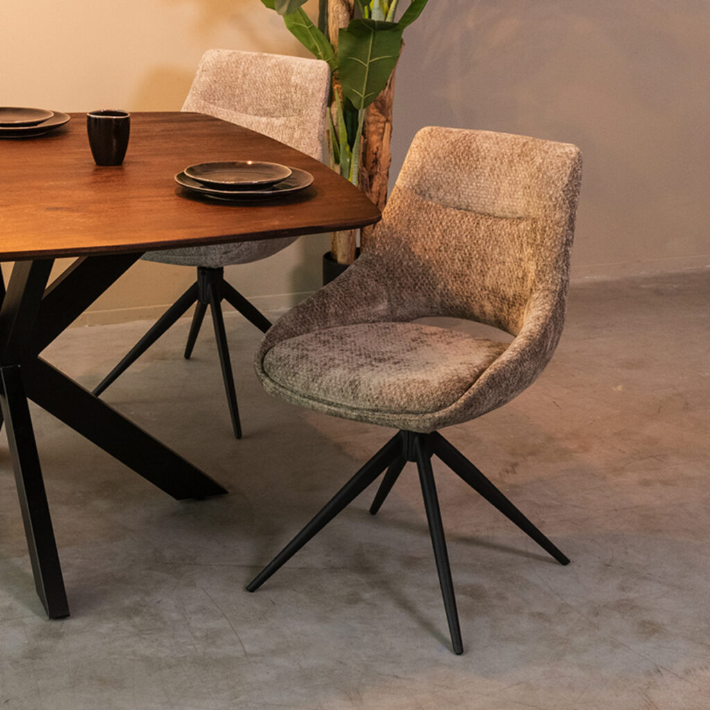 LABEL51 Eetkamerstoel Marlow - Hunter - Elite - Black Frame