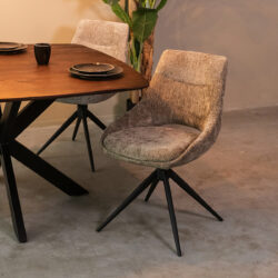 LABEL51 Eetkamerstoel Marlow - Hunter - Elite - Black Frame