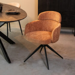 LABEL51 Eetkamerstoel Levi - Cognac - Elite - Black Frame