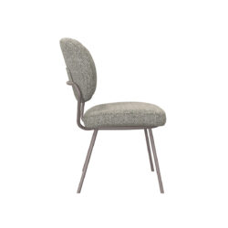 LABEL51 Eetkamerstoel Singapore - Truffel grijs - Boucle - Bronze Frame