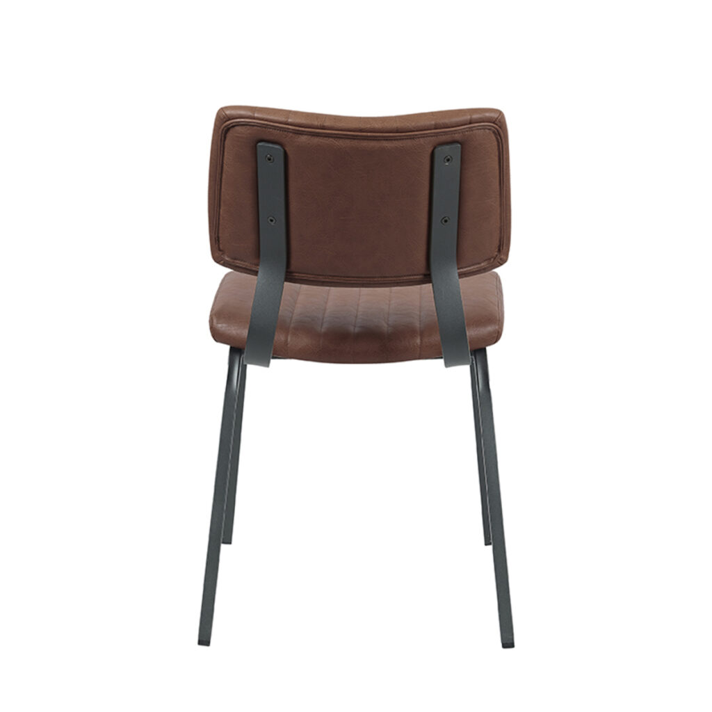LABEL51 Eetkamerstoel Gusto - Bruin - PU-Leder - Black Frame
