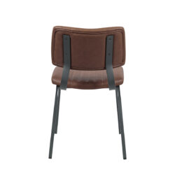 LABEL51 Eetkamerstoel Gusto - Bruin - PU-Leder - Black Frame