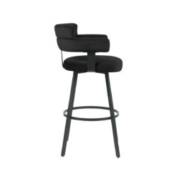 180122374_03 LABEL51 Barkruk Bardio - Zwart - Fluweel - Zithoogte 75