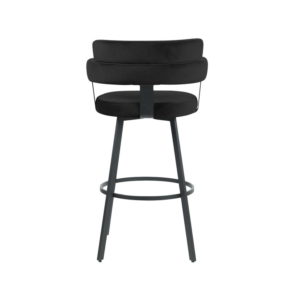 180122374_04 LABEL51 Barkruk Bardio - Zwart - Fluweel - Zithoogte 75