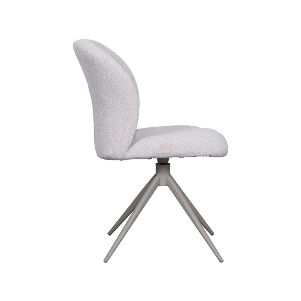 LABEL51 Eetkamerstoel Kimo - Naturel - Boucle - Taupe Frame