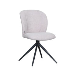 LABEL51 Eetkamerstoel Kimo - Naturel - Boucle - Black Frame