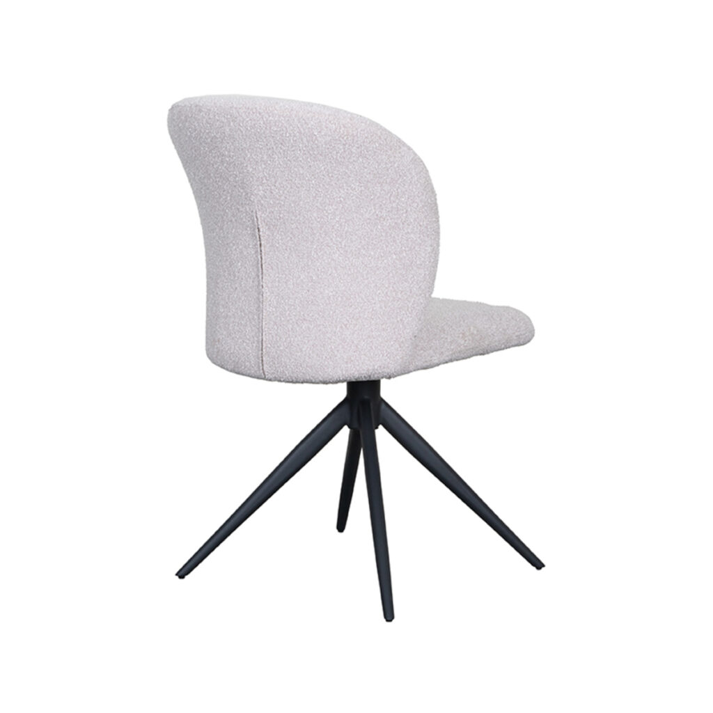 LABEL51 Eetkamerstoel Kimo - Naturel - Boucle - Black Frame