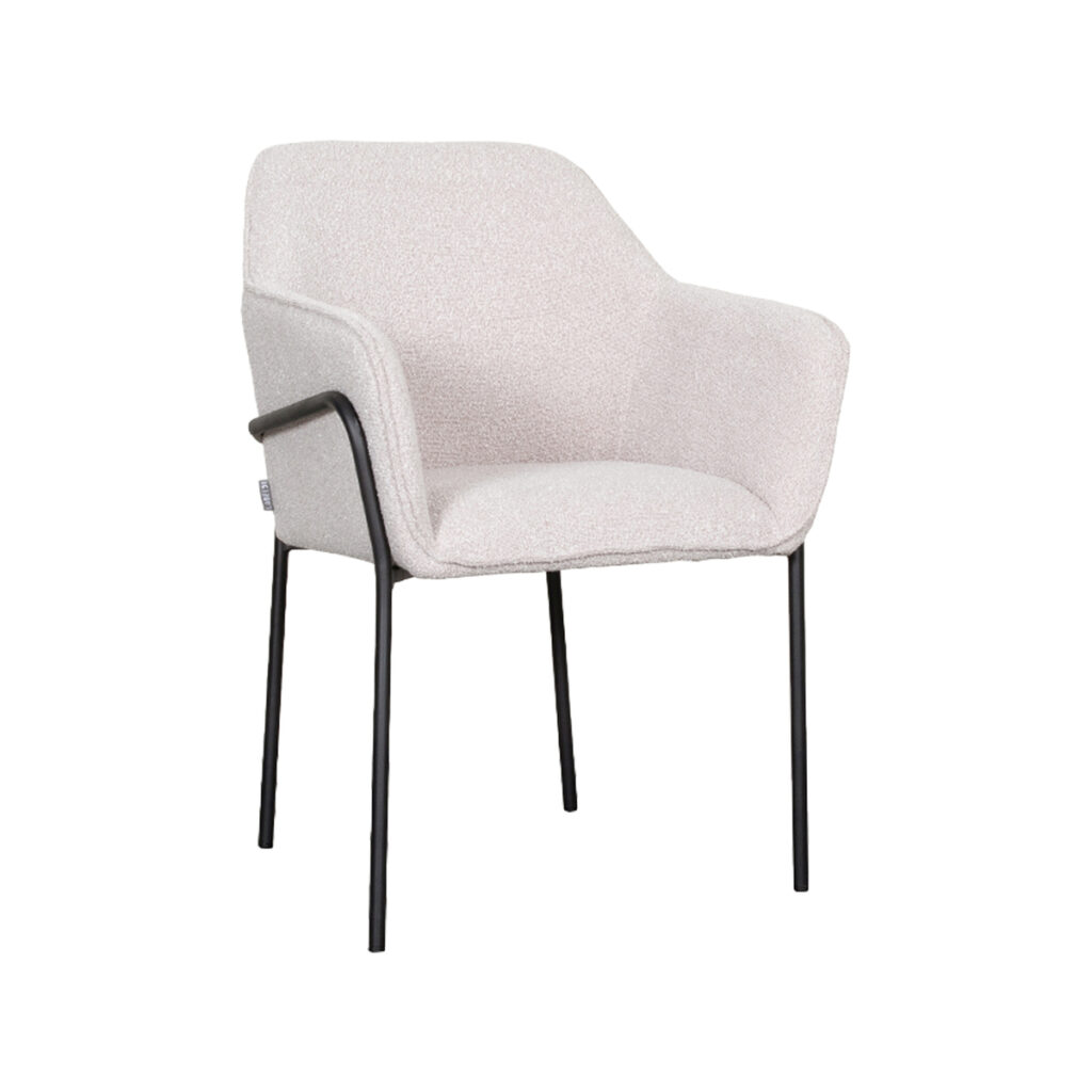 LABEL51 Eetkamerstoel Dexter - Naturel - Boucle - Black Frame