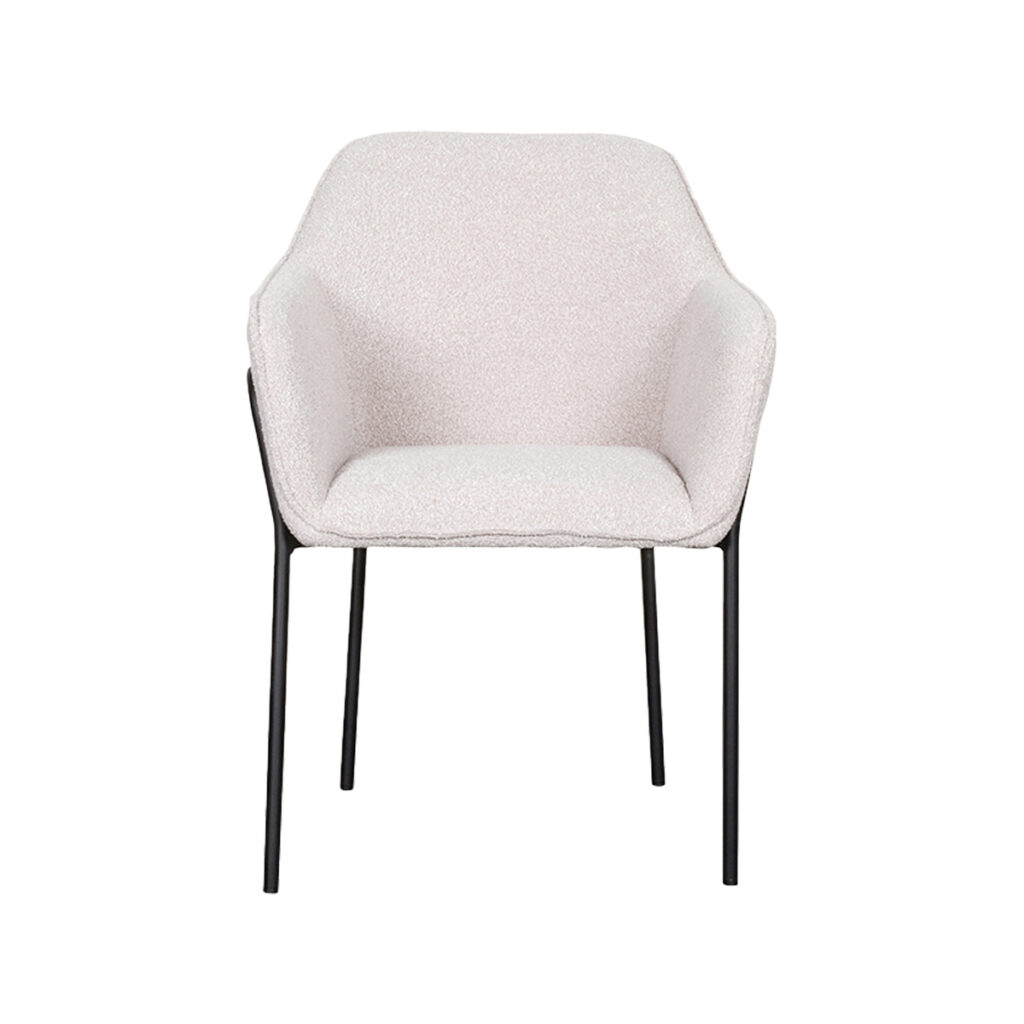 LABEL51 Eetkamerstoel Dexter - Naturel - Boucle - Black Frame