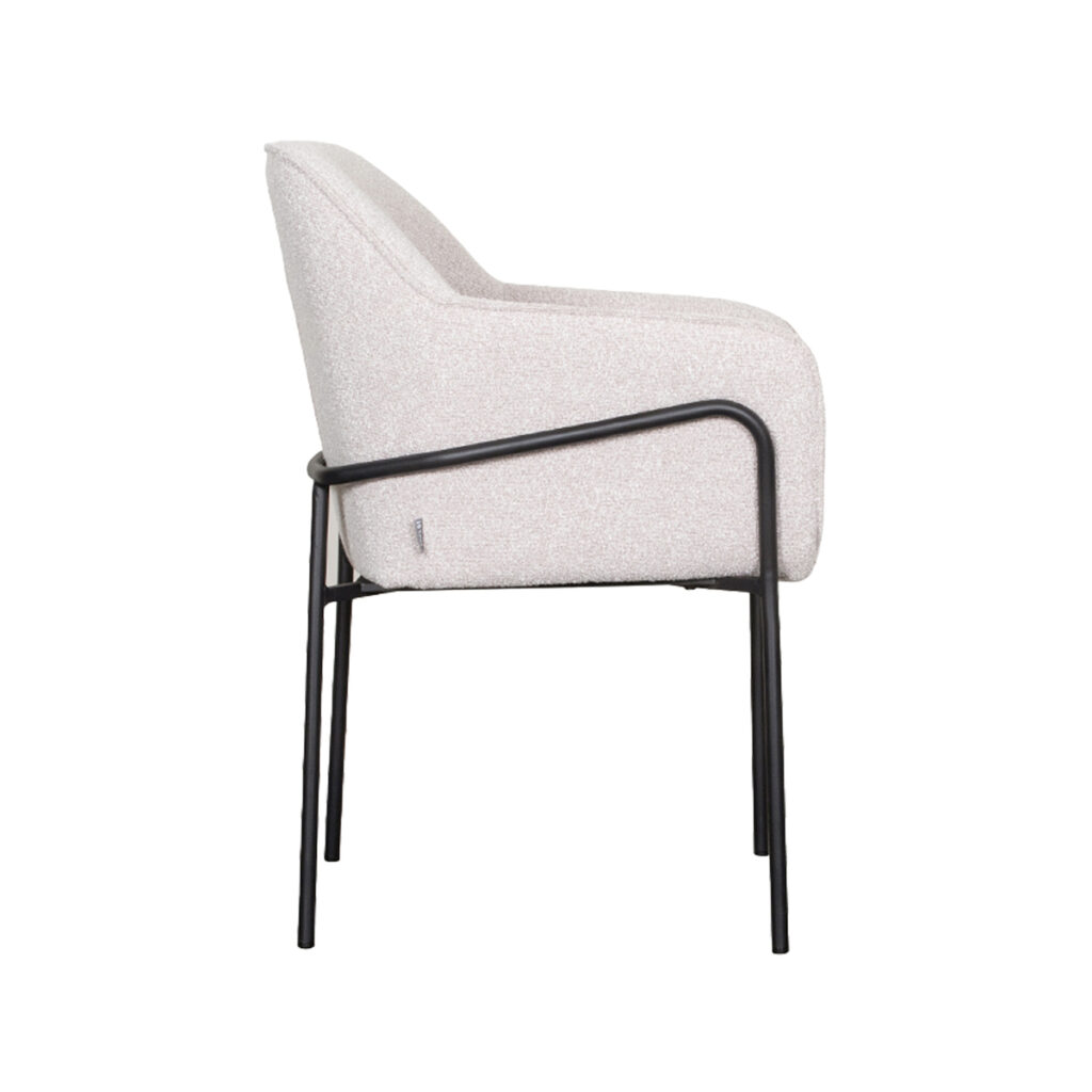 LABEL51 Eetkamerstoel Dexter - Naturel - Boucle - Black Frame
