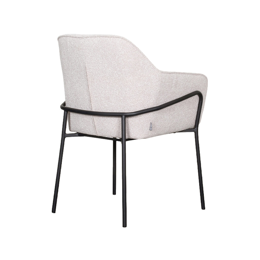 LABEL51 Eetkamerstoel Dexter - Naturel - Boucle - Black Frame