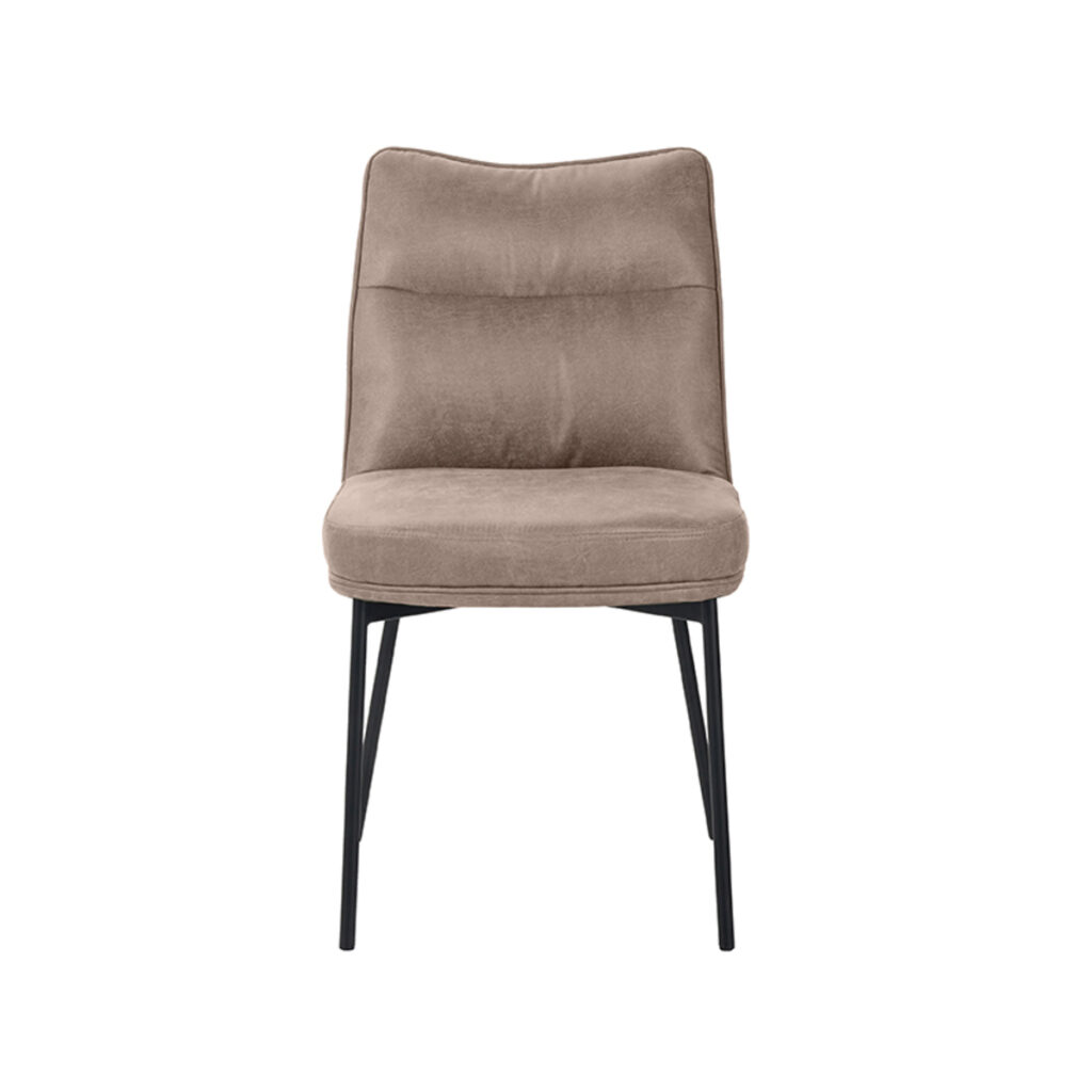 LABEL51 Eetkamerstoel Lennon - Taupe - Micro Suede - Black Frame