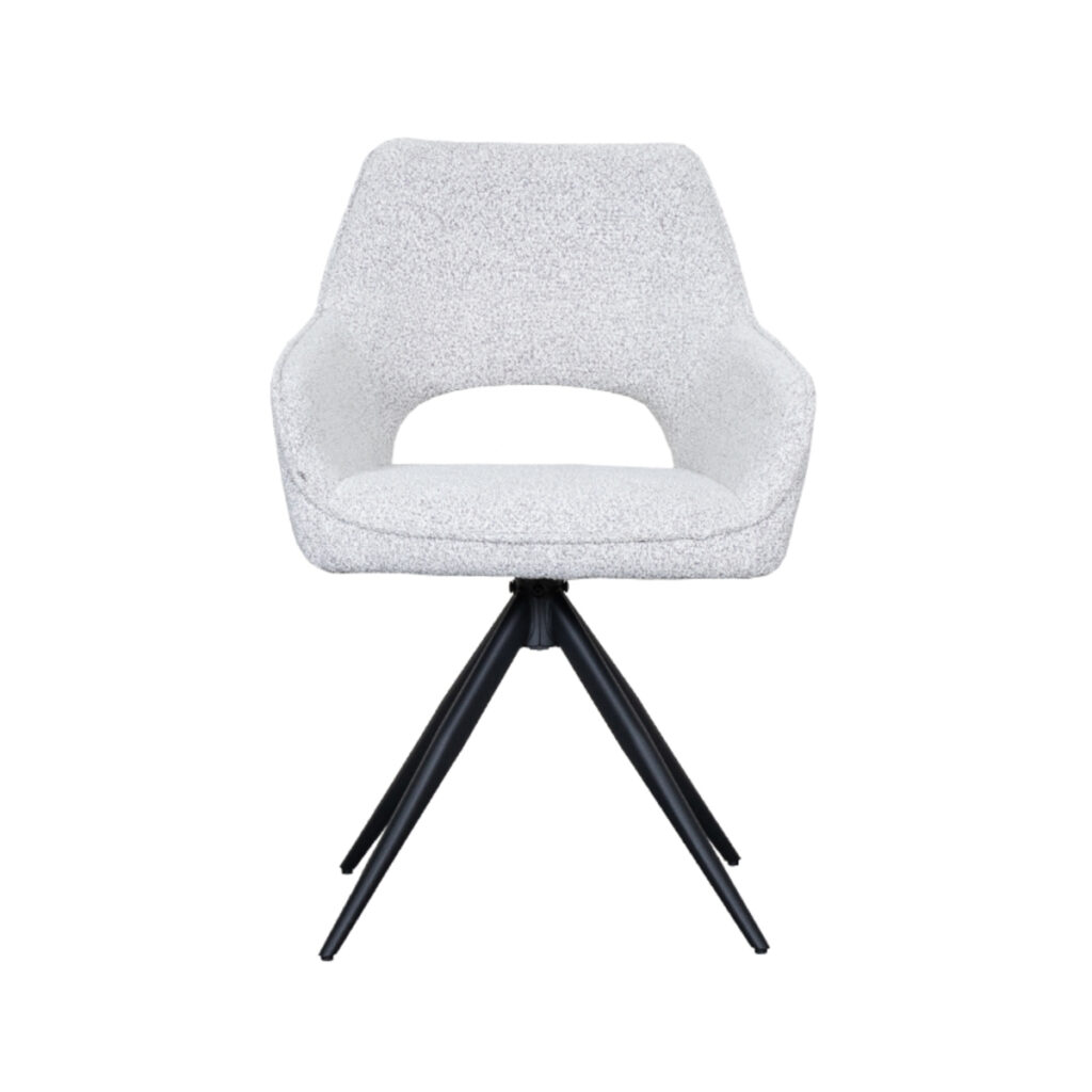 180122943_02_1 LABEL51 Eetkamerstoel Finley - Wit - Boucle - Black Frame