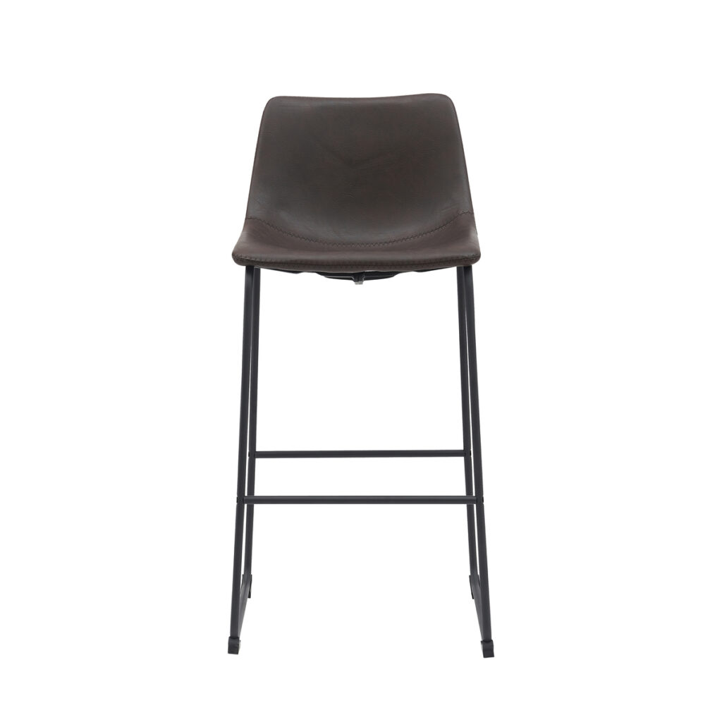 LABEL51 Barkruk Risto - Donkerbruin - PU-Leder - Zithoogte 75