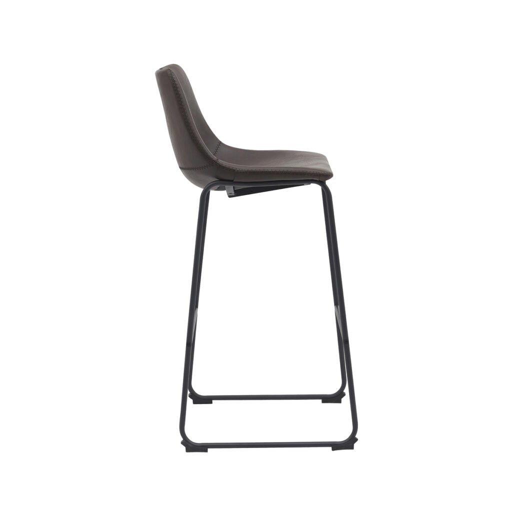 LABEL51 Barkruk Risto - Donkerbruin - PU-Leder - Zithoogte 75