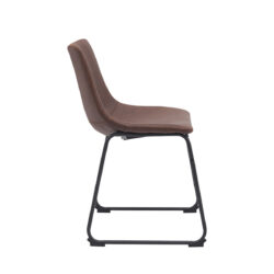 LABEL51 Eetkamerstoel Risto - Bruin - PU-Leder - Black Frame