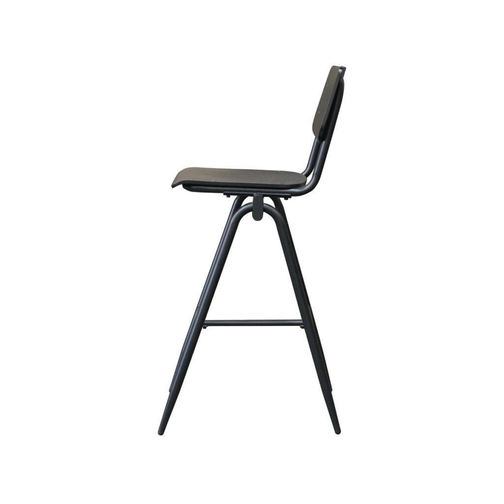 LABEL51 Barkruk Solid - Zwart - Hout - Zithoogte 86