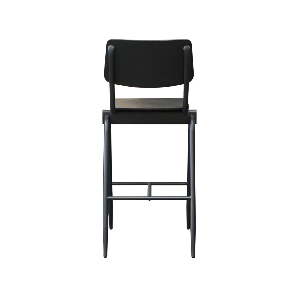 LABEL51 Barkruk Solid - Zwart - Hout - Zithoogte 86