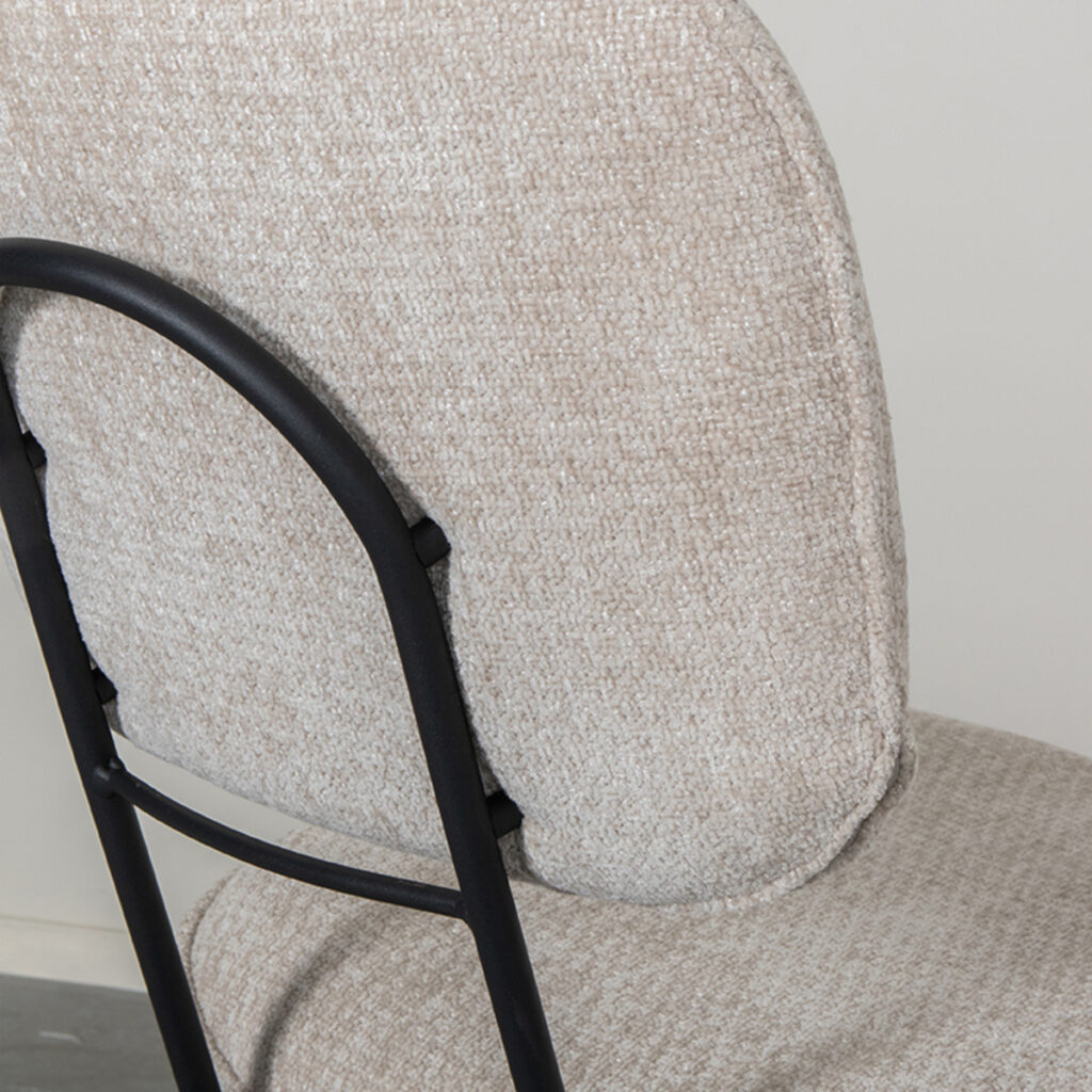 LABEL51 Eetkamerstoel Liva - Naturel - Elite - Black Frame