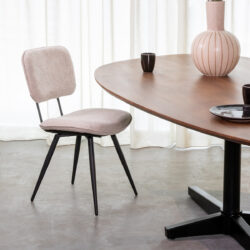 LABEL51 Eetkamerstoel Liva - Naturel - Elite - Black Frame