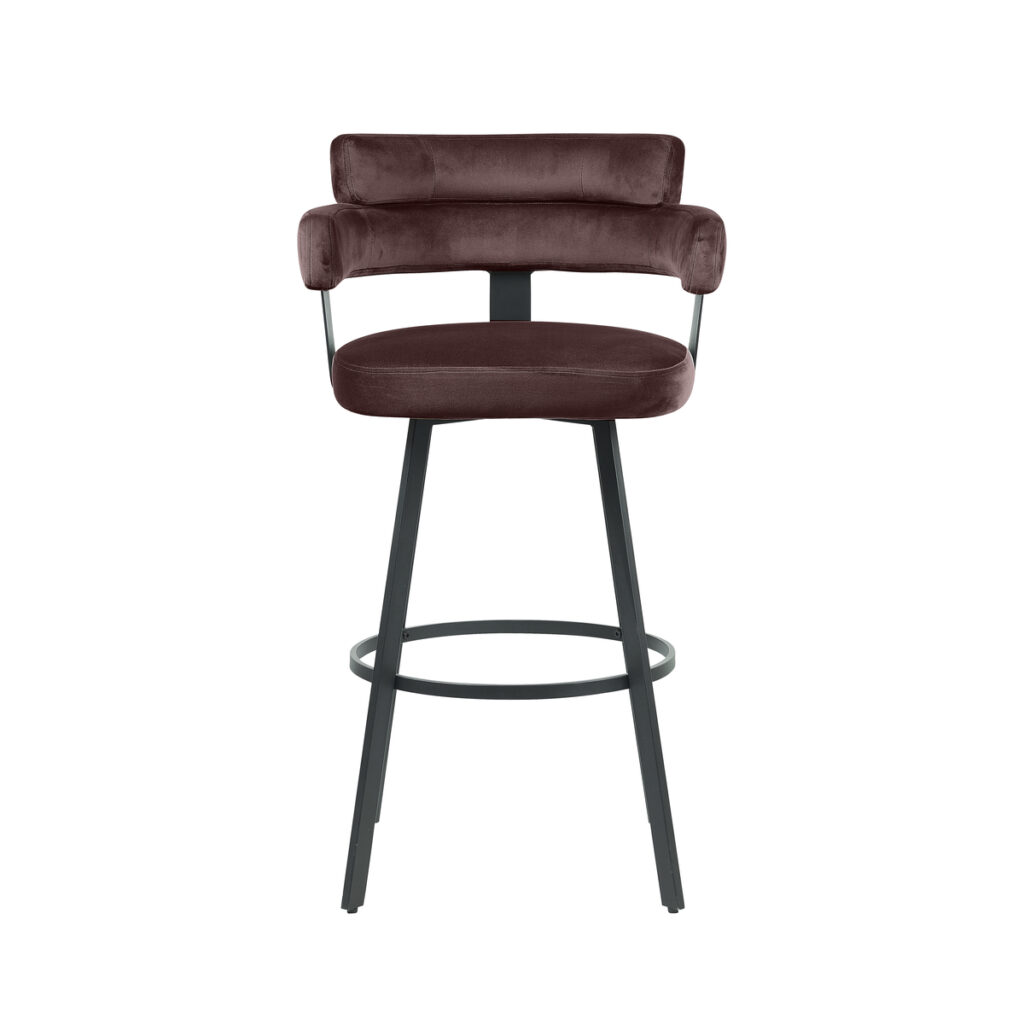 180123034_02-2_1 LABEL51 Barkruk Bardio - Taupe - Fluweel - Zithoogte 75