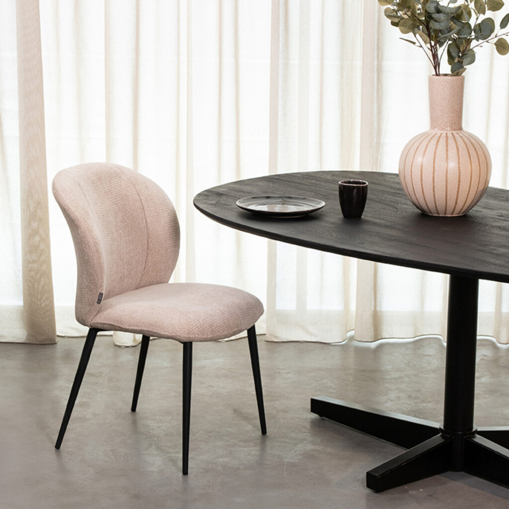 LABEL51 Eetkamerstoel Vino - Naturel - Elite - Black Frame