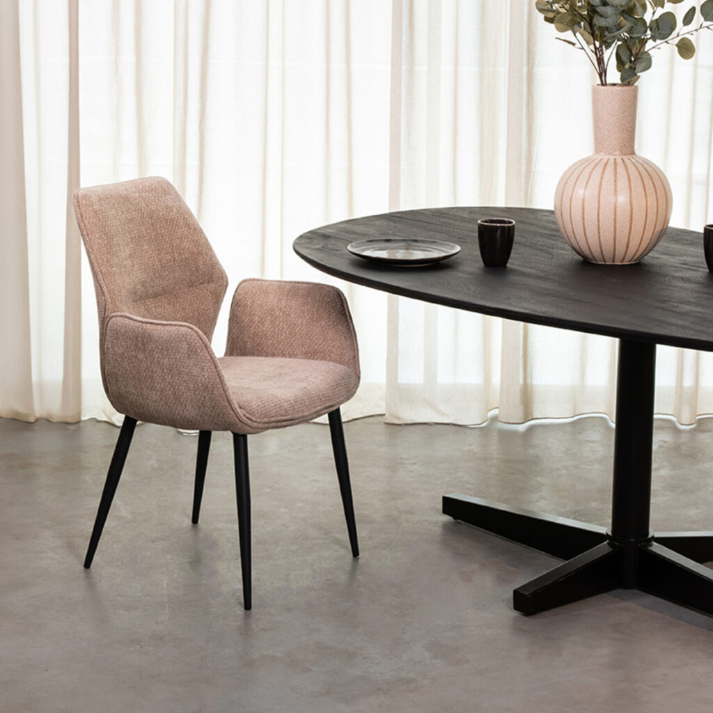 180123101_setting_1 LABEL51 Eetkamerstoel Morris - Clay - Elite - Black Frame