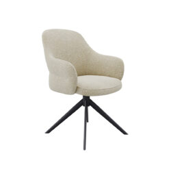 LABEL51 Eetkamerstoel Bern - Naturel - Boucle - Black Frame