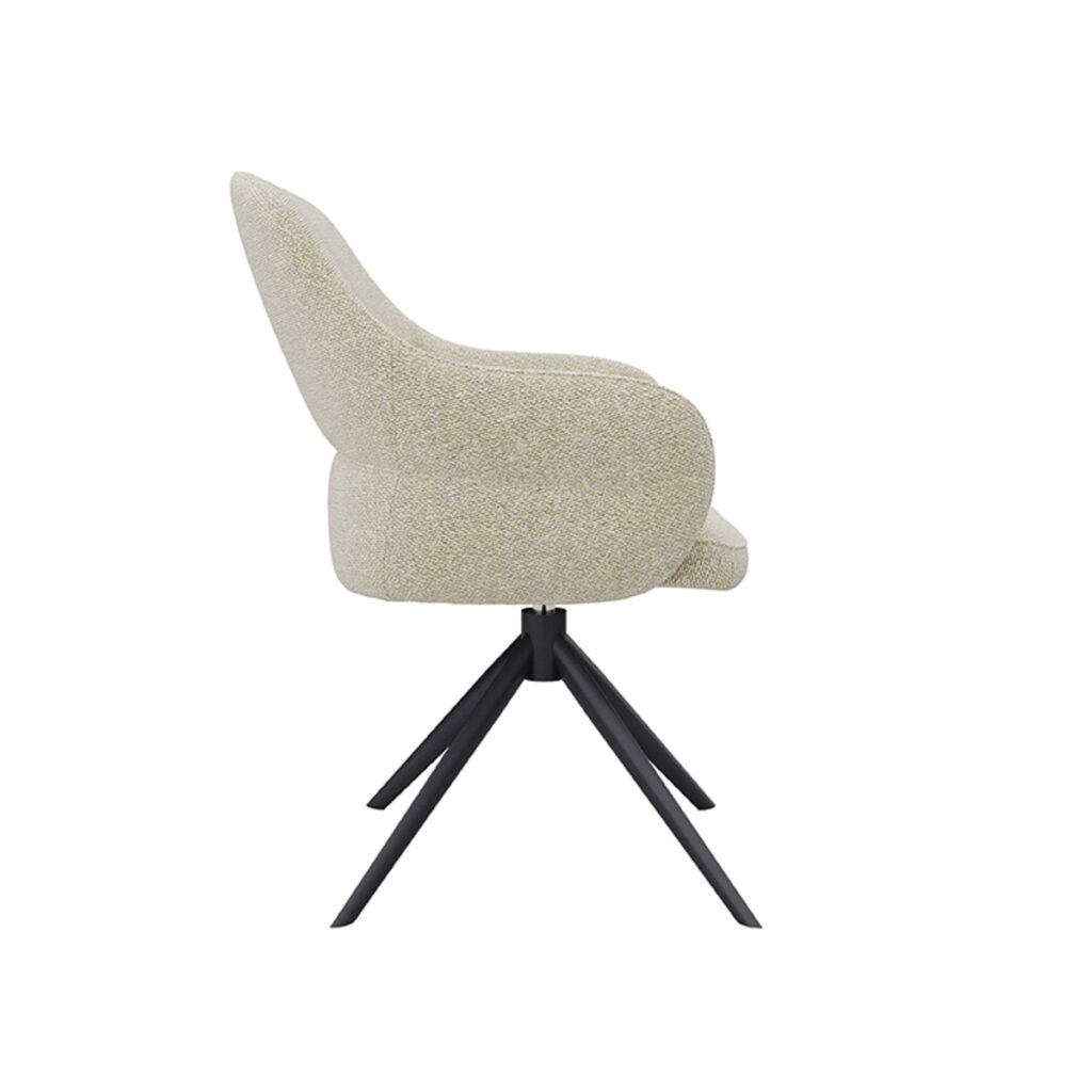 LABEL51 Eetkamerstoel Bern - Naturel - Boucle - Black Frame