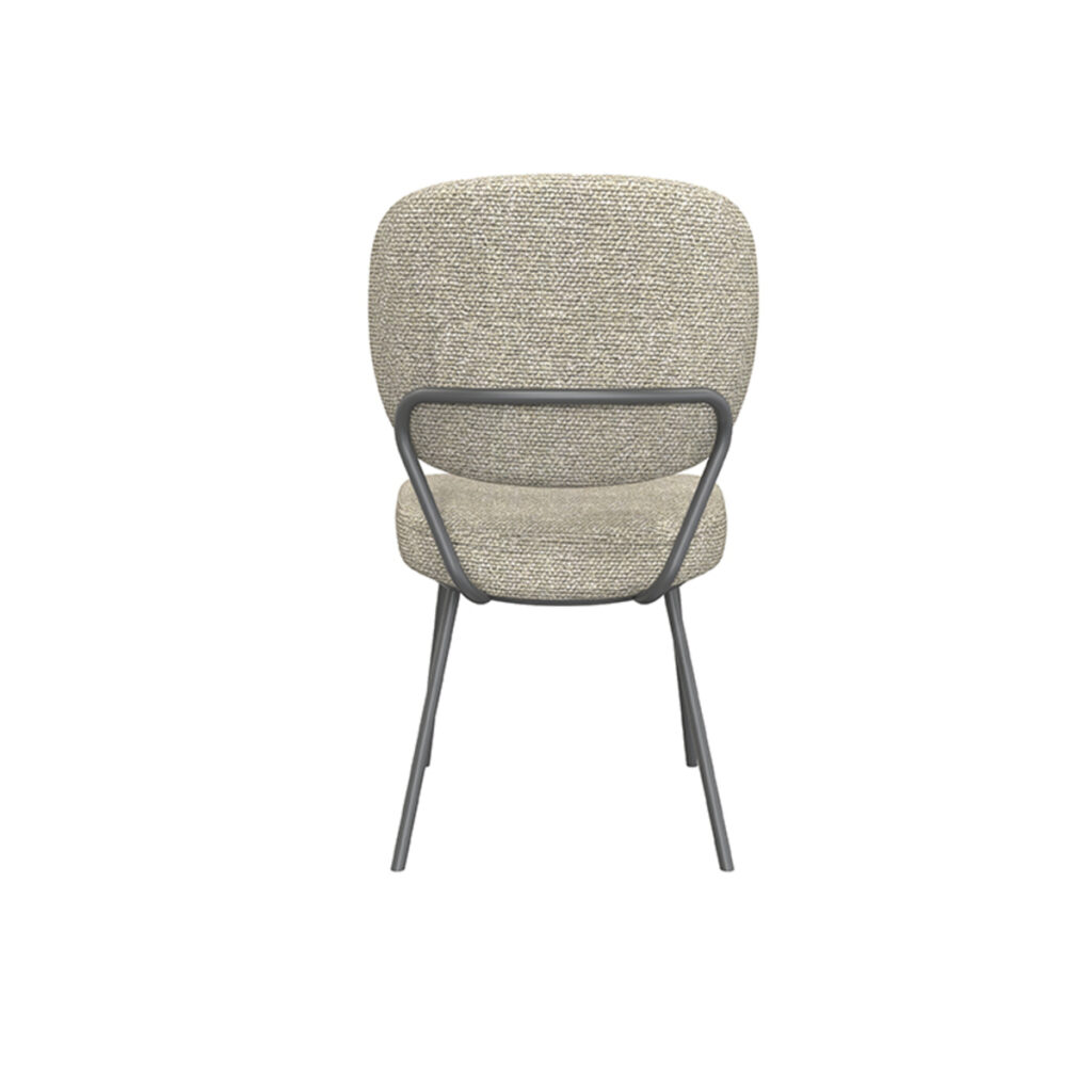 LABEL51 Eetkamerstoel Singapore - Naturel - Boucle - Black Frame