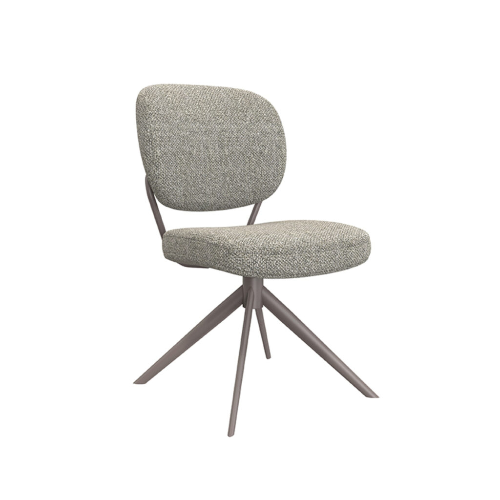 18099358_01 LABEL51 Eetkamerstoel Geneva - Truffel grijs - Boucle - Bronze Frame