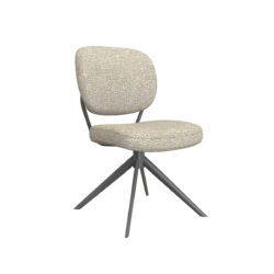 LABEL51 Eetkamerstoel Geneva - Naturel - Boucle - Black Frame