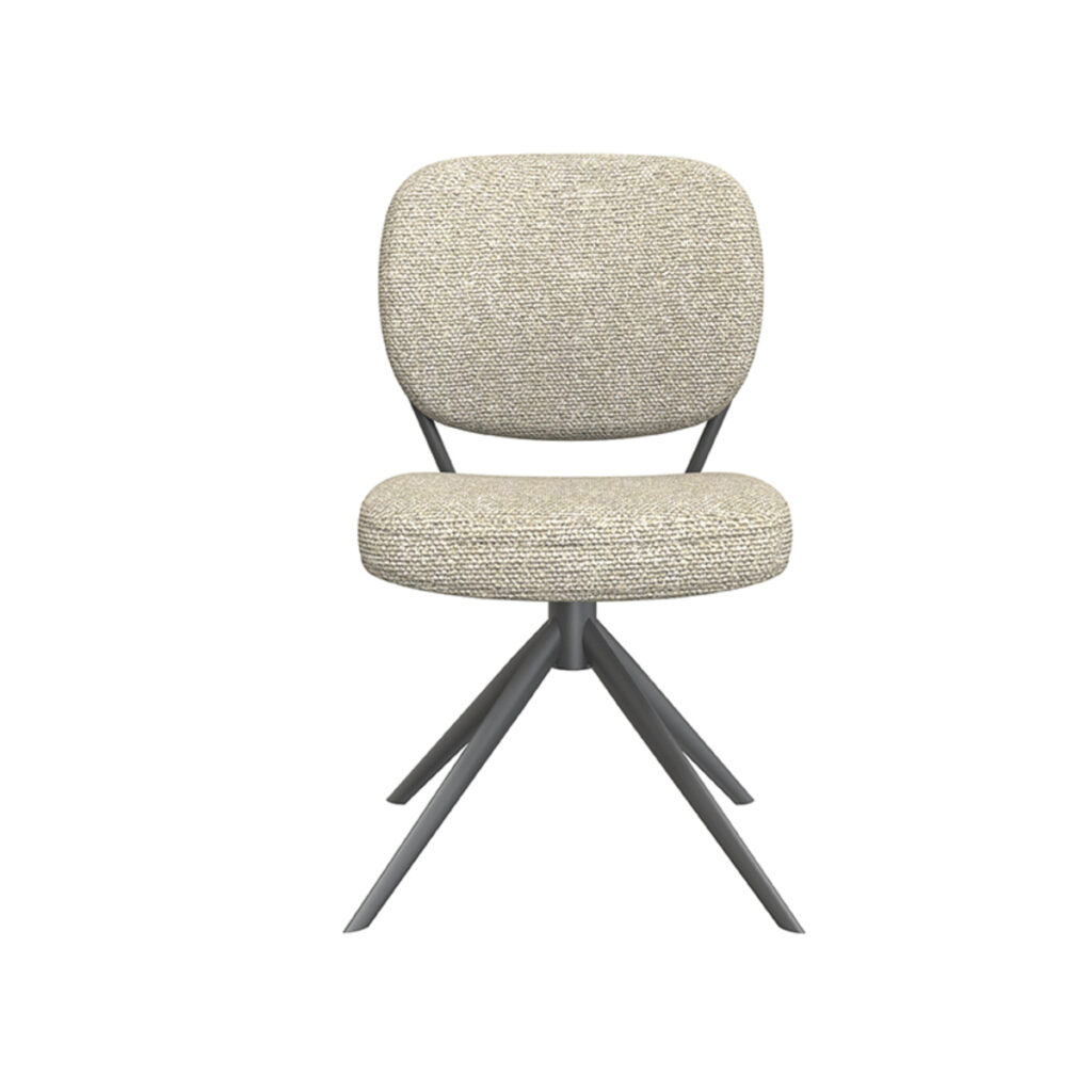 LABEL51 Eetkamerstoel Geneva - Naturel - Boucle - Black Frame