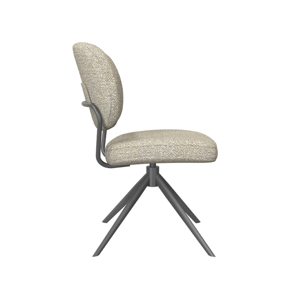 LABEL51 Eetkamerstoel Geneva - Naturel - Boucle - Black Frame