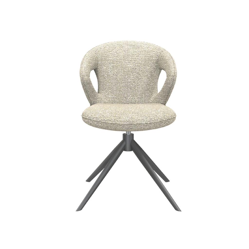 LABEL51 Eetkamerstoel Zurich - Naturel - Boucle - Black Frame