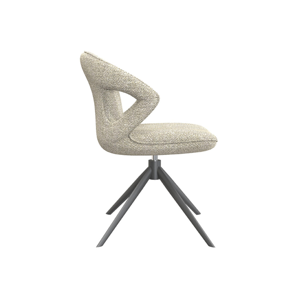 LABEL51 Eetkamerstoel Zurich - Naturel - Boucle - Black Frame