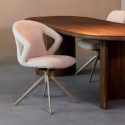 LABEL51 Eetkamerstoel Zurich - Naturel - Boucle - Taupe Frame