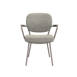 LABEL51 Eetkamerstoel Lausanne - Truffel grijs - Boucle - Bronze Frame