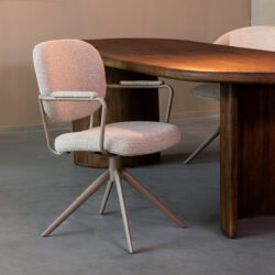 LABEL51 Eetkamerstoel Basel - Naturel - Boucle - Taupe Frame