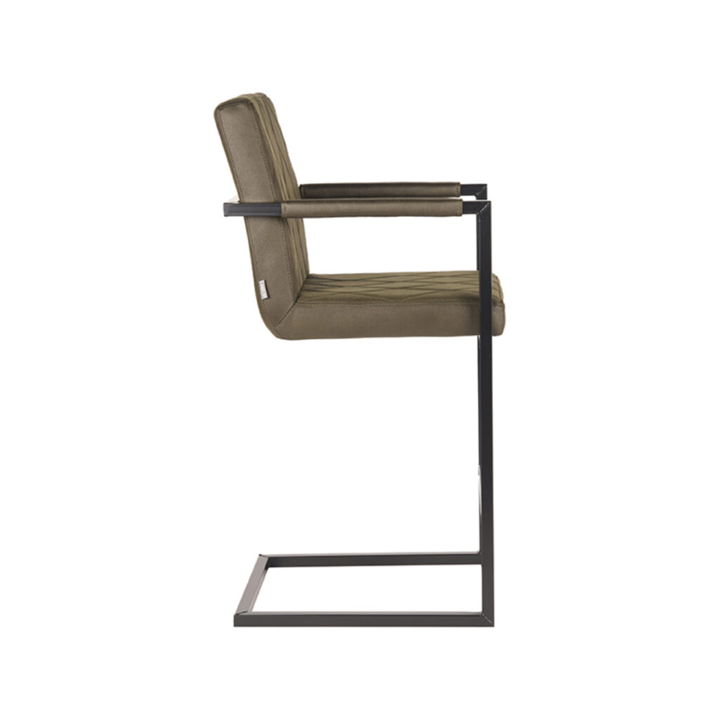 LABEL51 Barkruk Denmark - Army green - Microfiber - Zithoogte 67