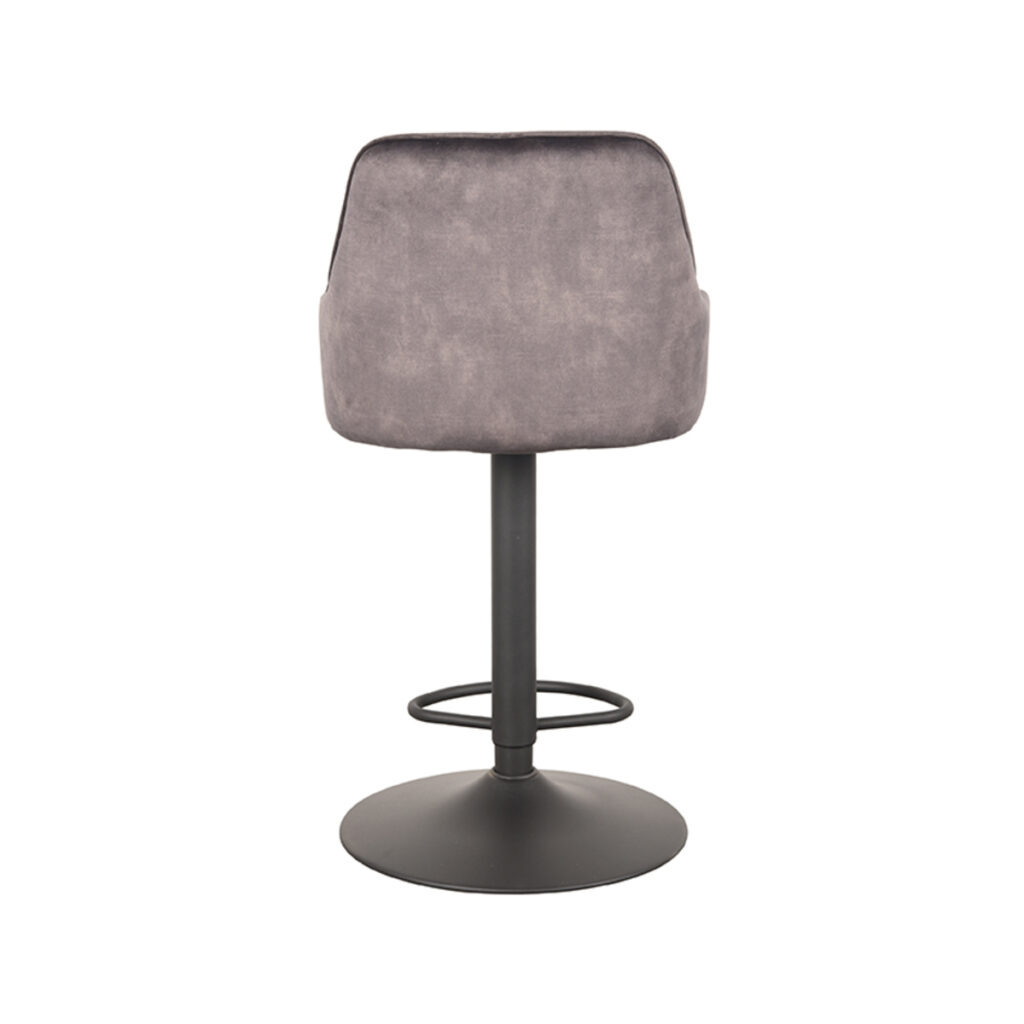 LABEL51 Barkruk Fender - Antraciet - Velours - Zithoogte 64-84