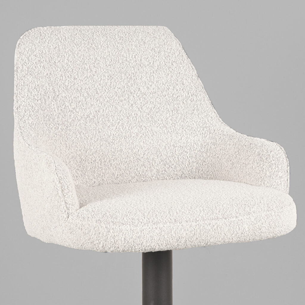 Barkruk_Fender_40x42x92-113cm_Champagne_Touch_Detail LABEL51 Barkruk Fender - Wit - Boucle - Zithoogte 64-84