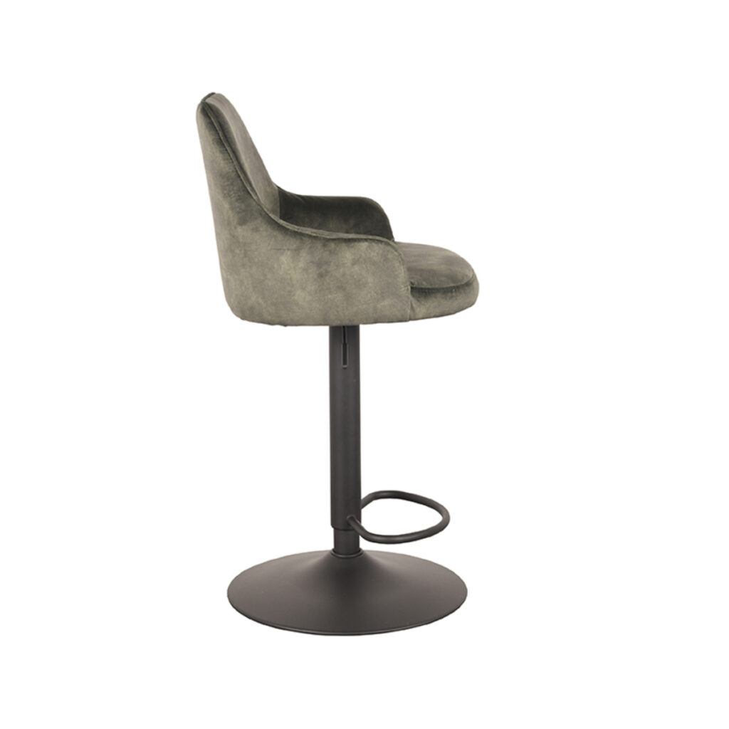 Barkruk_Fender_40x42x92-113cm_Hunter_Velours_Zijkant LABEL51 Barkruk Fender - Hunter - Velours - Zithoogte 64-84