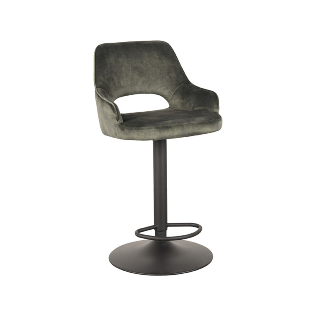 LABEL51 Barkruk Fer - Hunter - Velours - Zithoogte 64-84