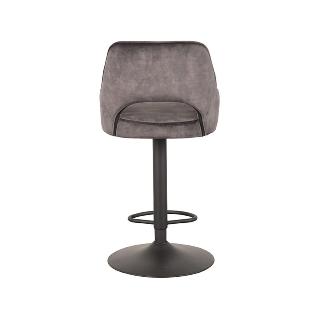 LABEL51 Barkruk Fer - Antraciet - Velours - Zithoogte 64-84